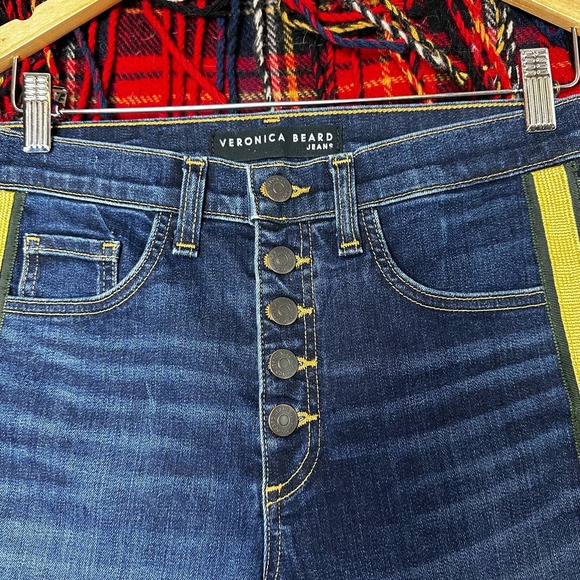 VERONICA BEARD Blue Stripe Carolyn Baby Boot Jeans sz 26 - Picture 11 of 13
